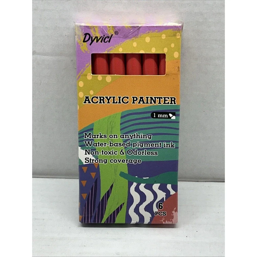 Dyvicl 6 Pack Acrylic Painter 1mm - Non-Toxic & Odorless NEW